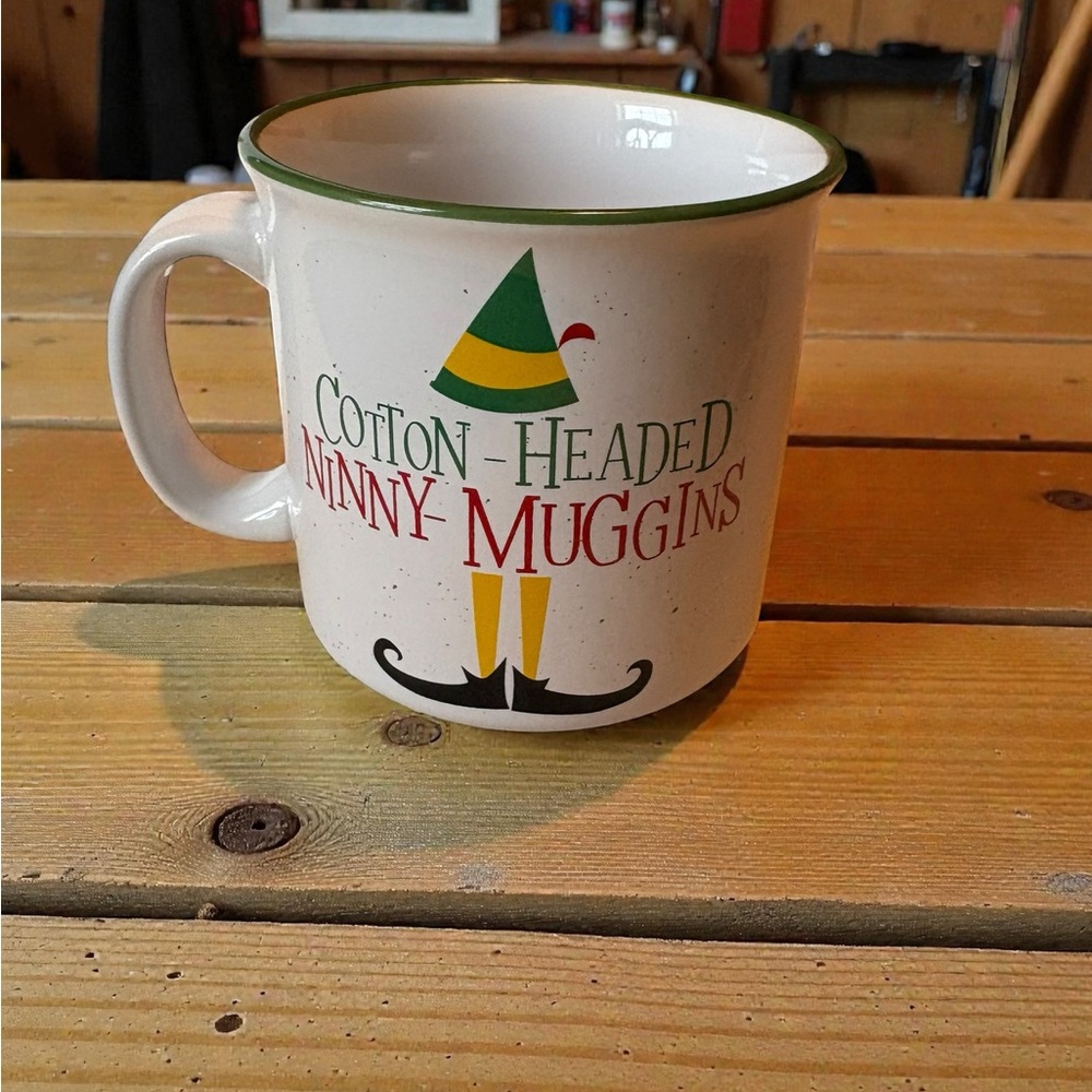 ELF White and Green Mug with Playful Design